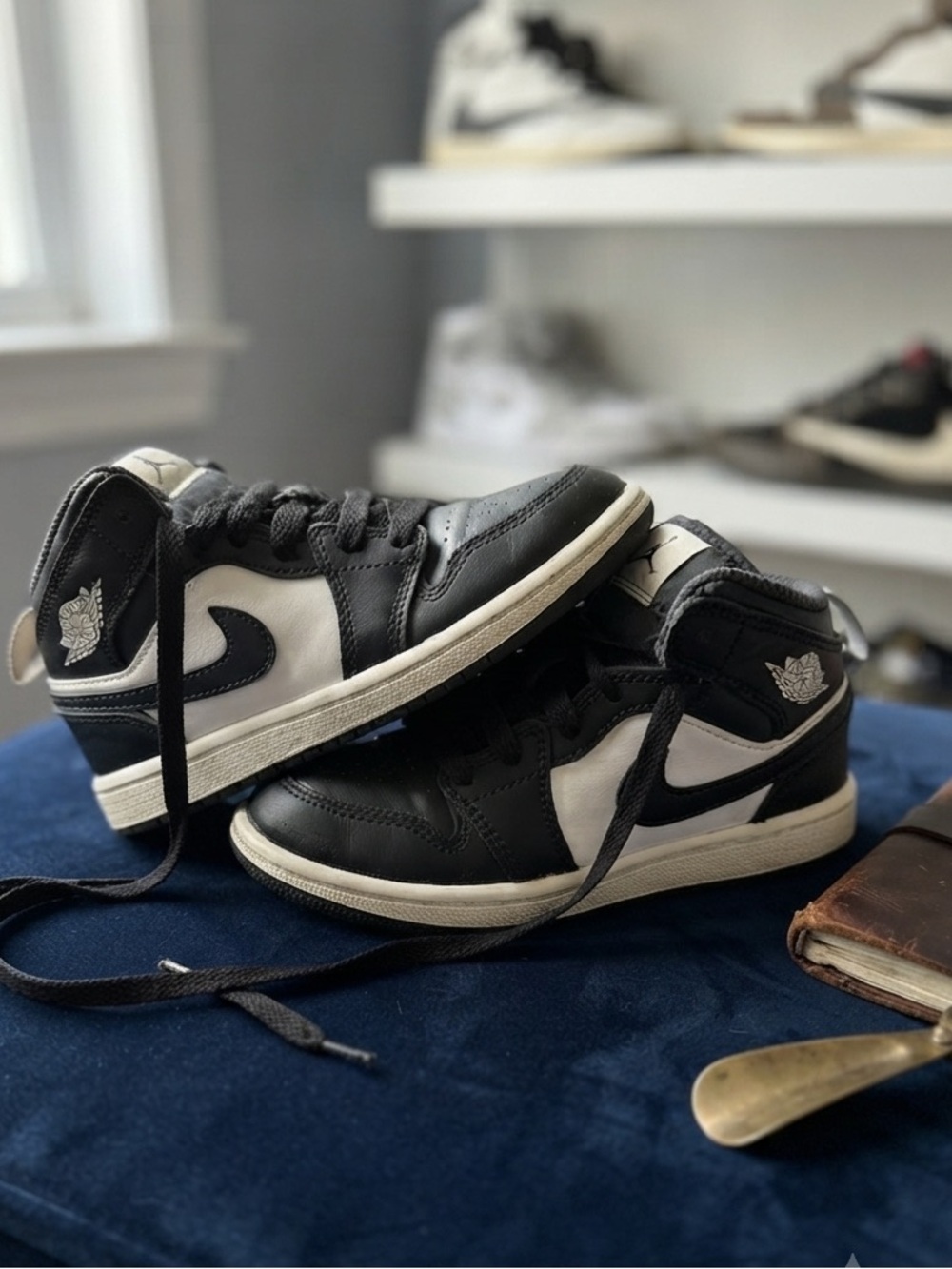 Nike Air Jordan 1 Mid - Size 12C- Classic White and Black